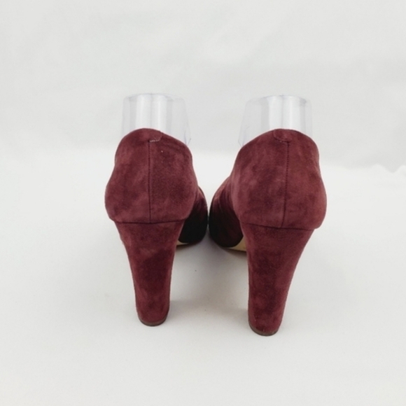 BCBGeneration Clarice Burgundy leather point toe Chunky heel shoes - Picture 7 of 9